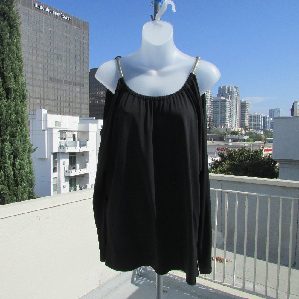 M Michael Kors black cold shoulder top M